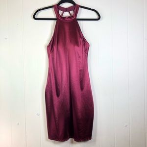 Crystal Doll Size 7 Sleeveless Caged Neck & Back Satin Finish Dress